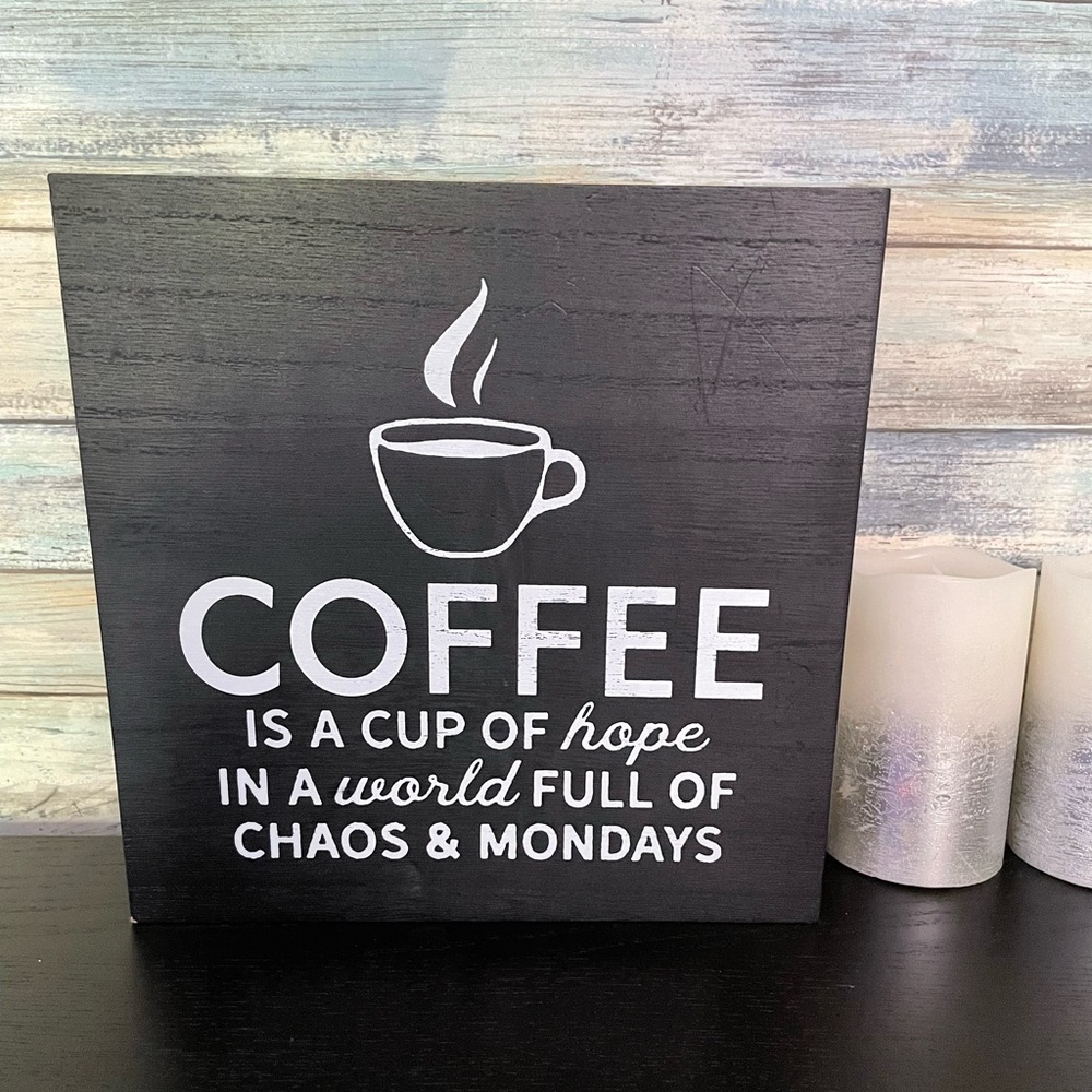 “Coffee” wall and table sign